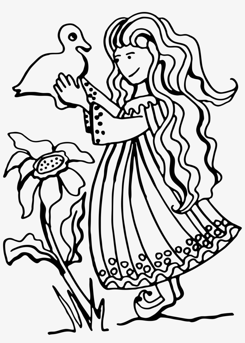 This Free Icons Png Design Of Girl With Duck, transparent png #7739077