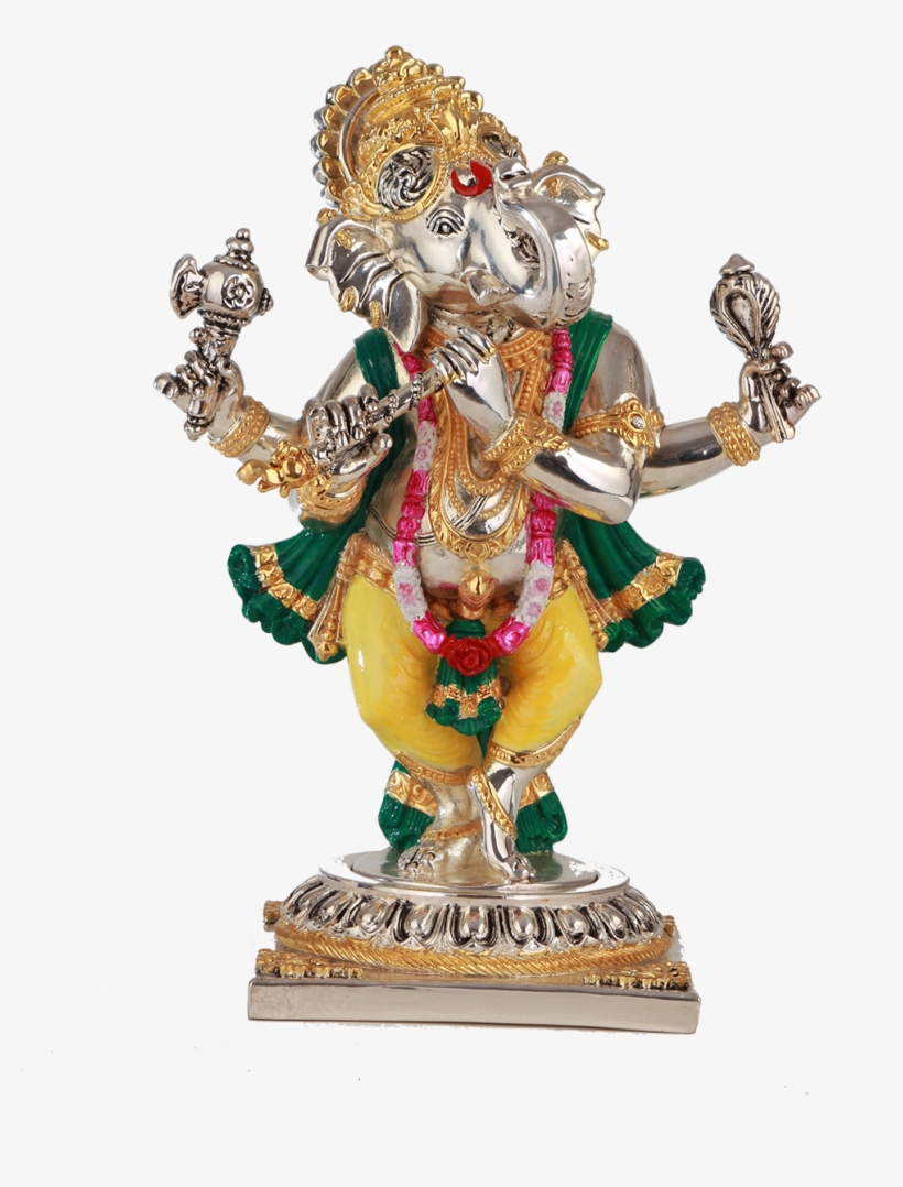 Flute Ganesha - Figurine, transparent png #7739541