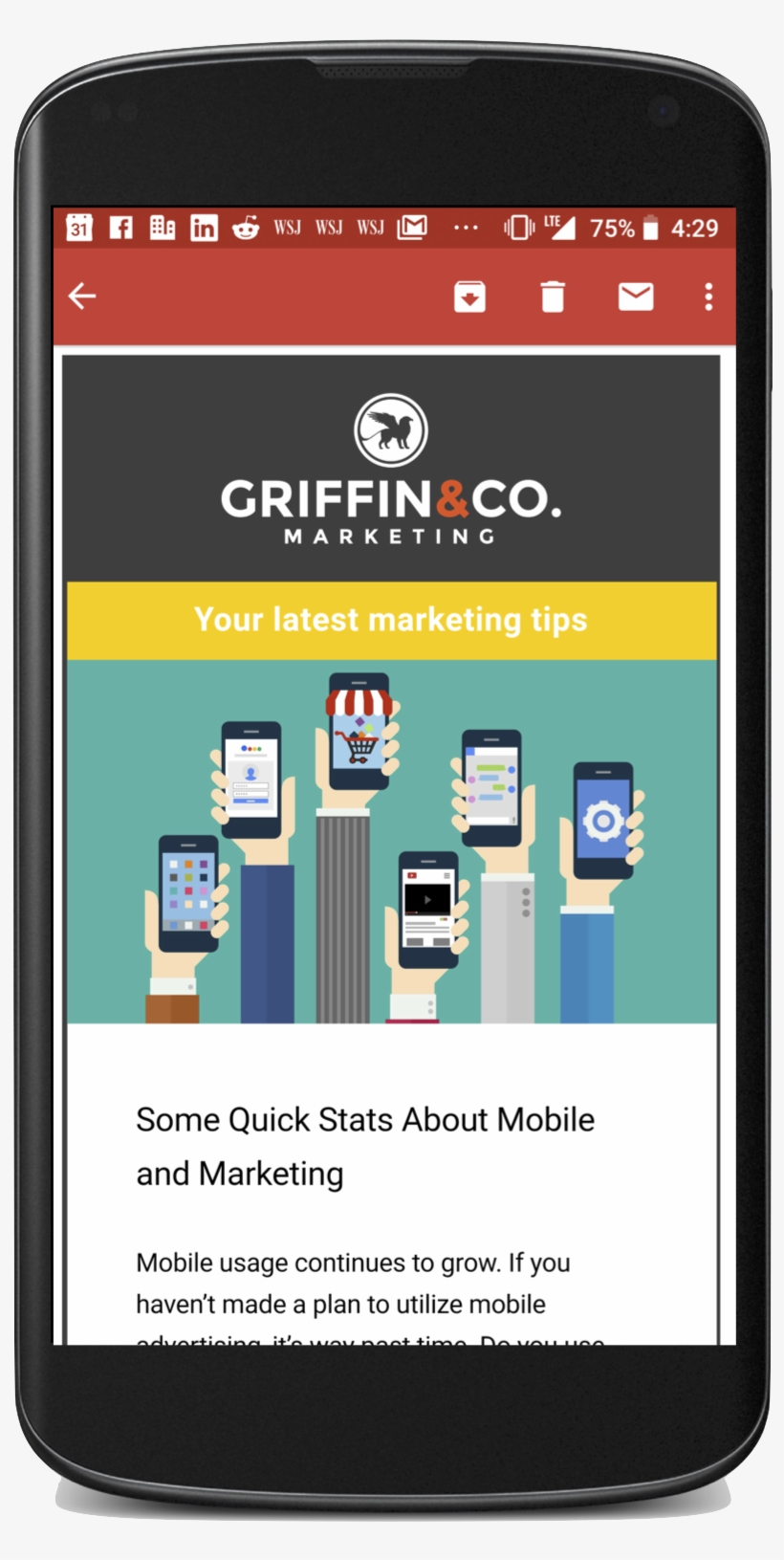 Squarespace Mobile Email Marketing Griffin And Co - Mobile Phone, transparent png #7740369