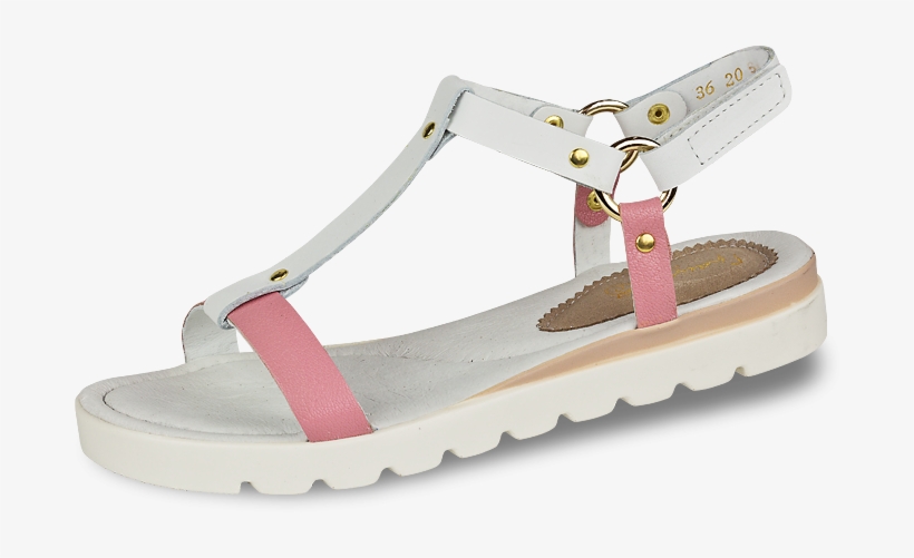 White Ladies' Sandals With Pink Elements Снимка - Fisherman Sandal, transparent png #7741396