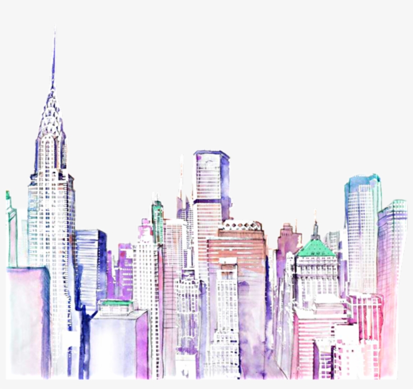 City Sticker - Artsy Watercolor Background Hd, transparent png #7741592