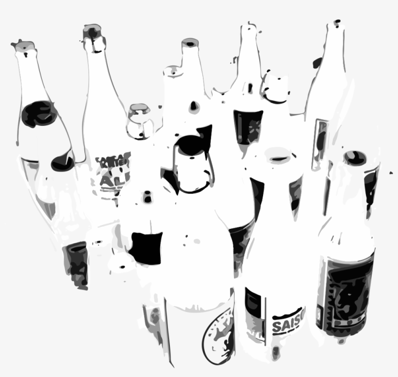 Bottles - Monochrome, transparent png #7741709