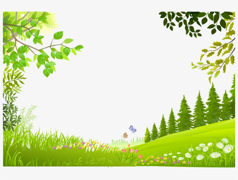 Plants Nature Material Trees Green Grass Cartoon Clipart - Green Grass Background Clipart, transparent png #7741745