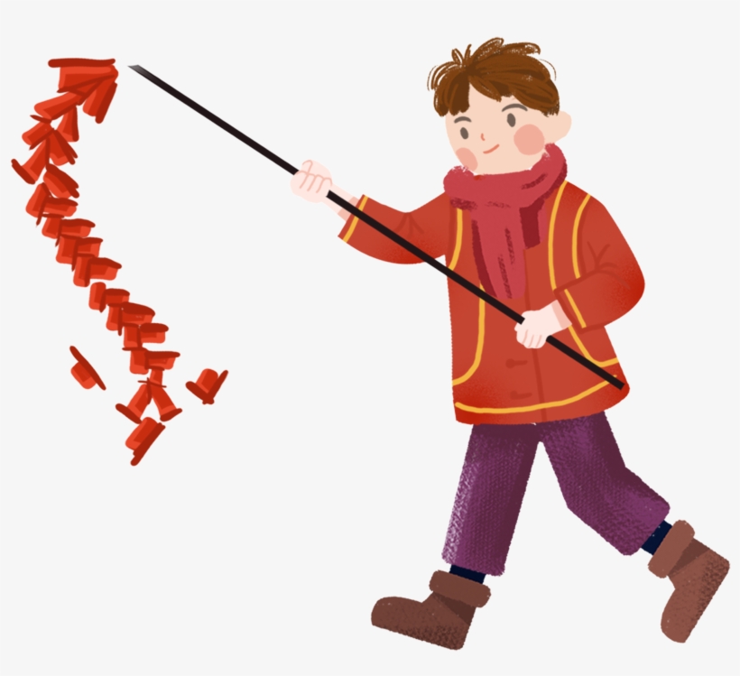 Red Cartoon Festival New Year Elements Png And Psd - Cartoon, transparent png #7741913