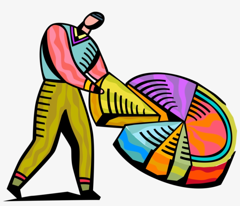 Vector Illustration Of Businessman Takes Slice Of Pie, transparent png #7743176