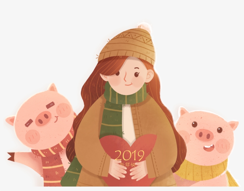 Cartoon Creative 2019 Happy New Year Png And Psd - Cartoon, transparent png #7743212