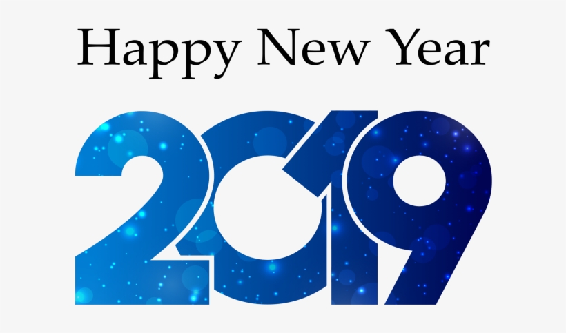 2019 Blue Happy New Year Png, transparent png #7743567
