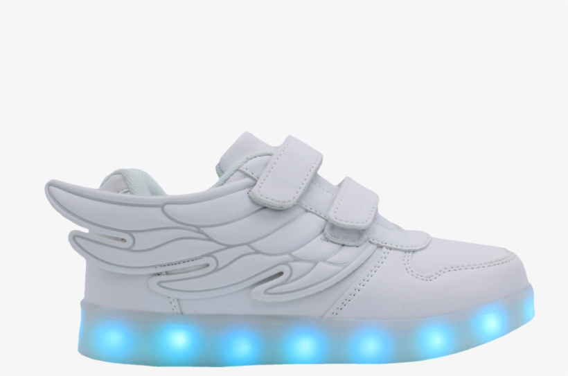 Kids White Ledshoes Lowtop - Sneakers, transparent png #7743702