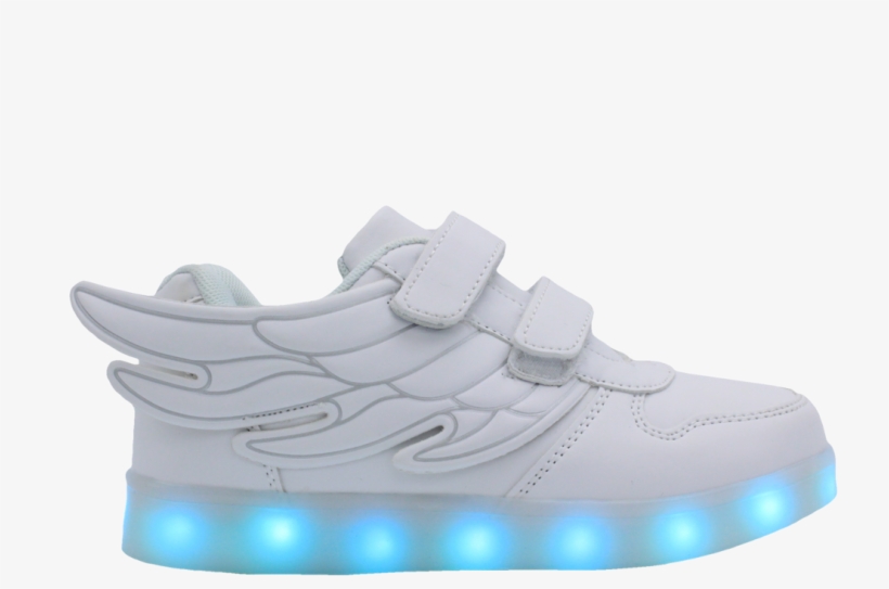 Kids White Ledshoes Lowtop - Sneakers, transparent png #7743702