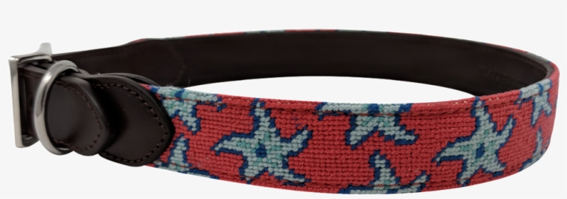 Starfish Nautical Needlepoint Dog Collar Left - Buckle, transparent png #7744782