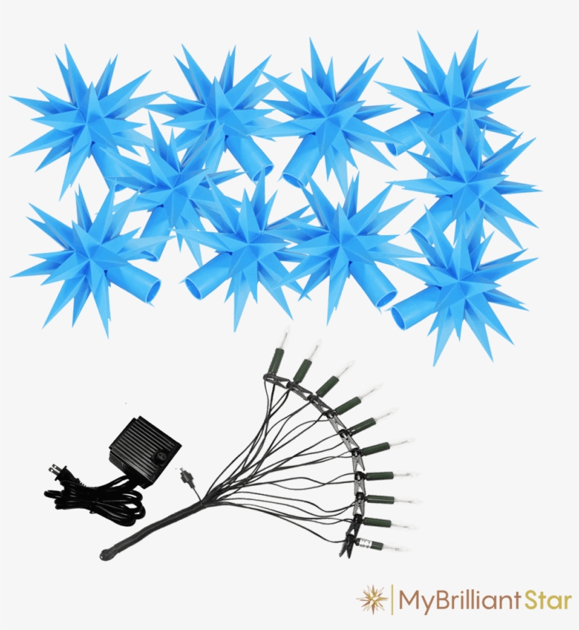 Original Herrnhut Plastic Star Chain, Blue, ~ 12 M, transparent png #7744858