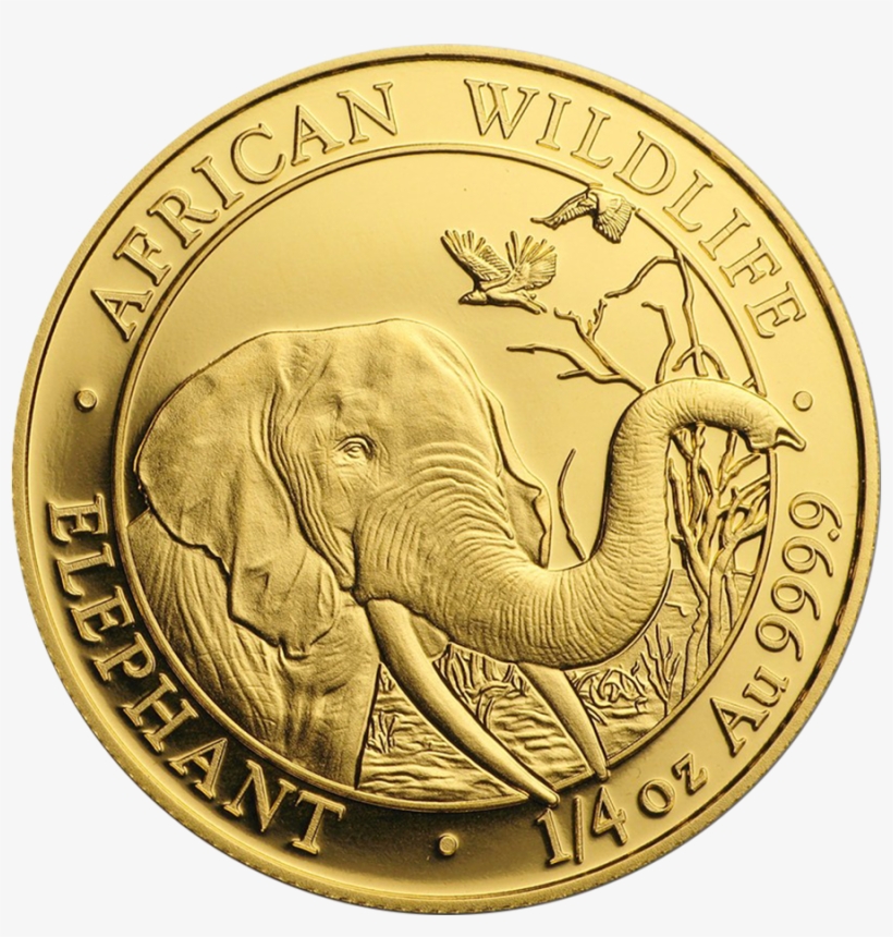 2018 Somalian Elephant 1/4oz Gold Coin - Gold Coin, transparent png #7746870