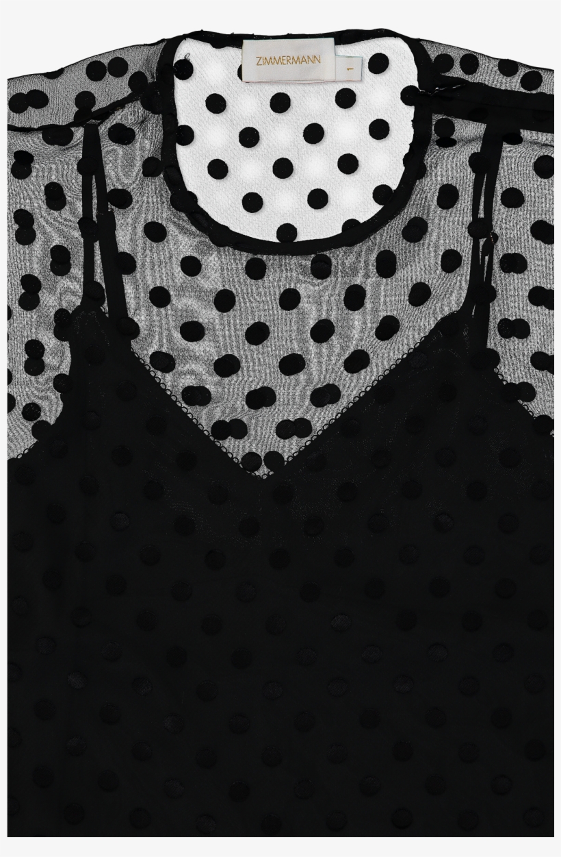 Pleated Tier Smock Dress Black - Polka Dot, transparent png #7747172