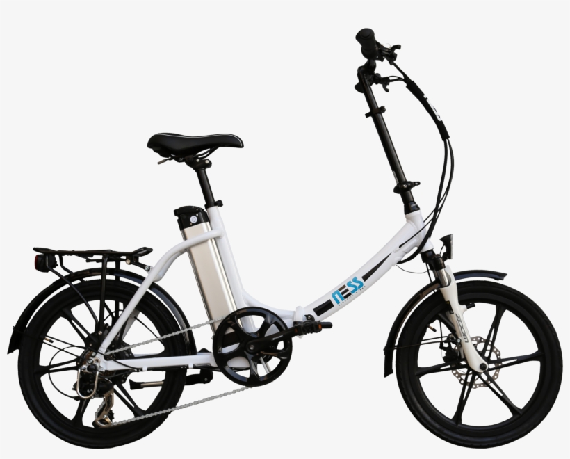 The Ness Icon Is One Of The Most Compact E-bikes In - Folding Step Thru Electric Bike, transparent png #7747439