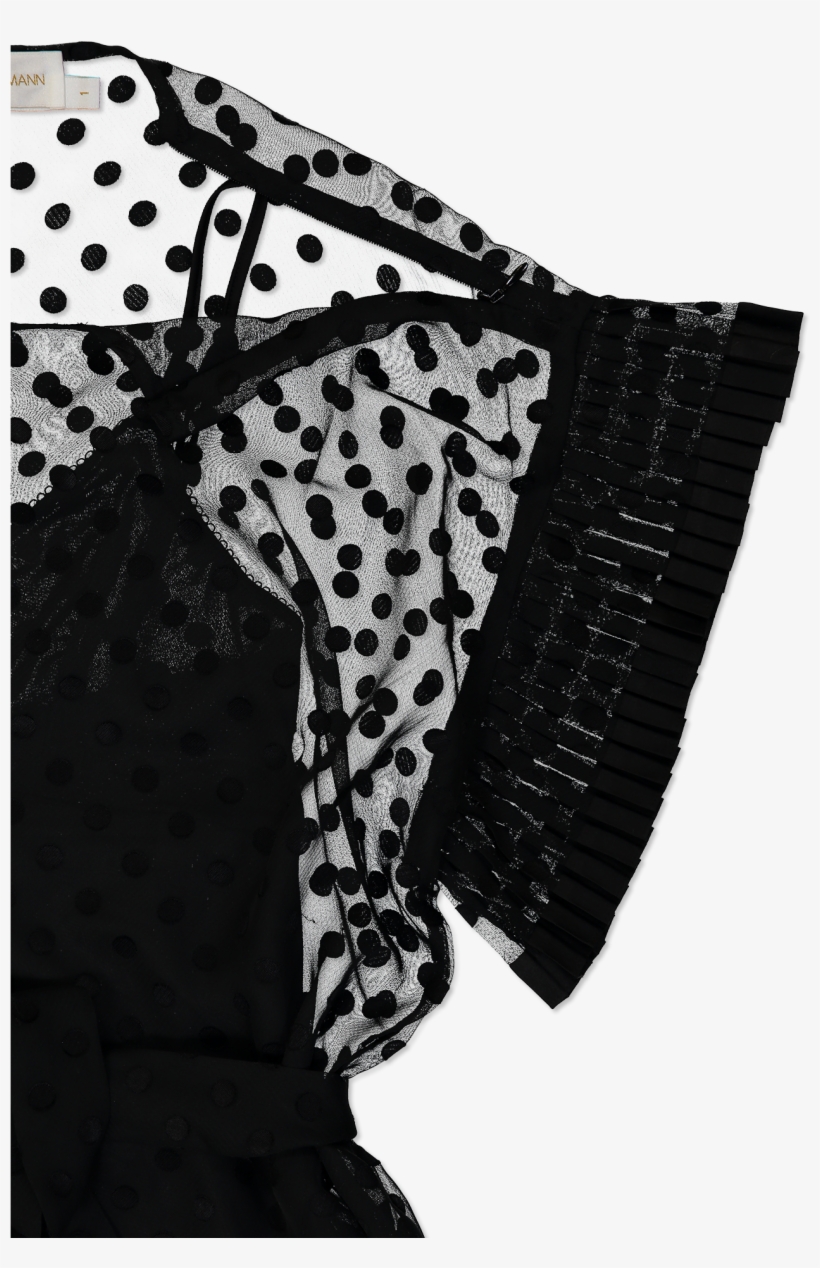 Pleated Tier Smock Dress Black - Polka Dot, transparent png #7747831