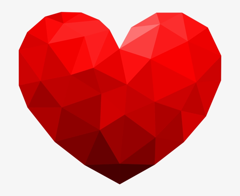 3d Geomatric Heart Png Transparent - Geometric Love Heart, transparent png #7748975