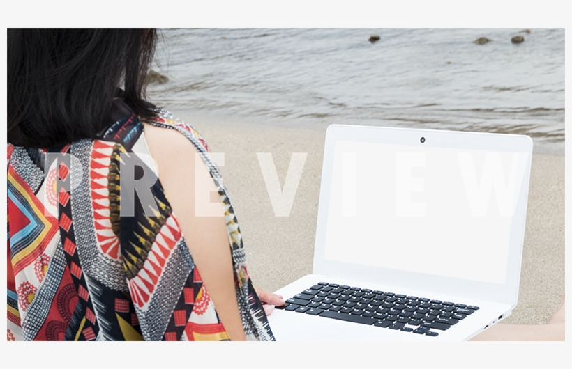White Windows Laptop Image Mockup Of A Woman Or Female - Netbook, transparent png #7749217