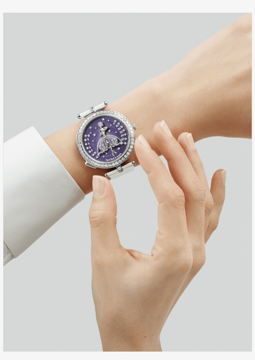 Lady Arpels Ballerine Enchantée Watch,alligator, transparent png #7749916