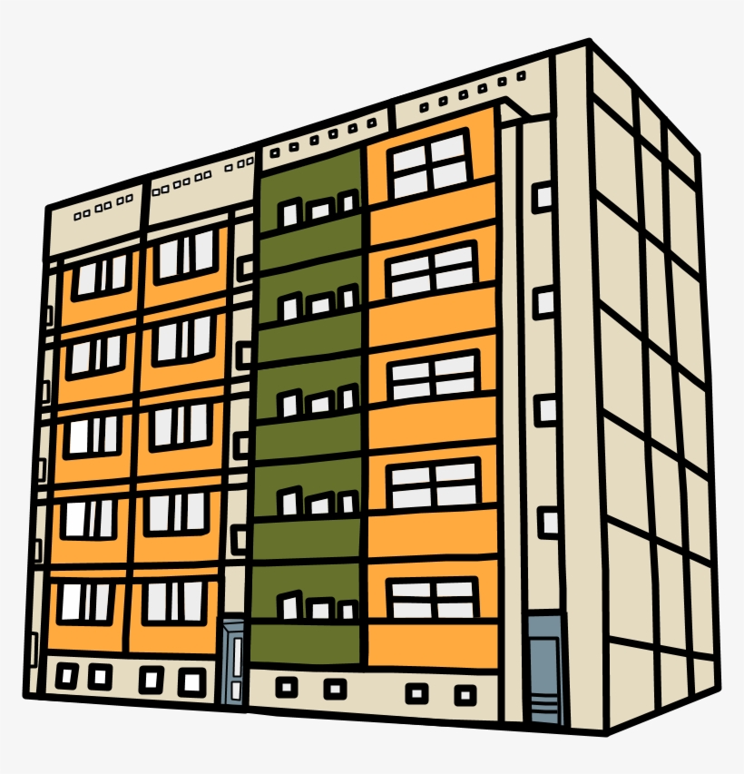 Apartment Building, Orange, Green, Yellow, transparent png #7750278