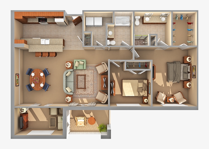 The Jasmine 2 Bedroom - Floor Plan, transparent png #7750962