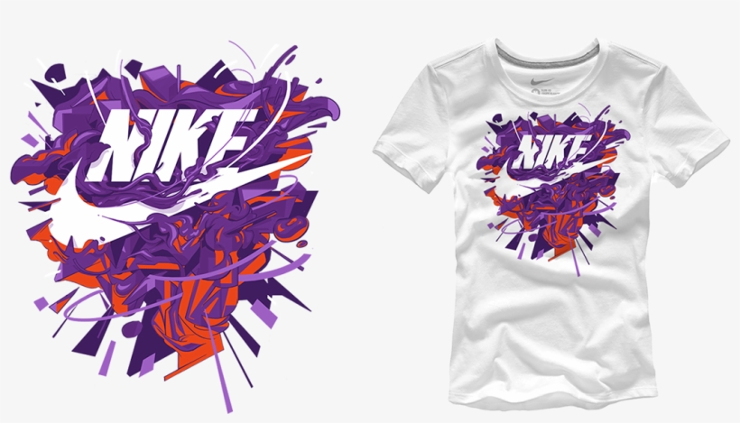 4 Colors Composition - Nike T Shirt Design Png, transparent png #7752814