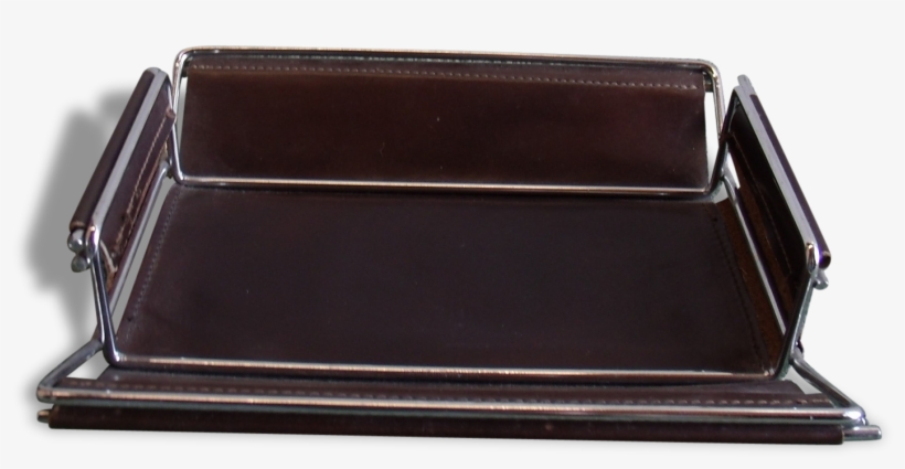 Basket Empty Leather And Metal Pocket Office - Serving Tray, transparent png #7752975