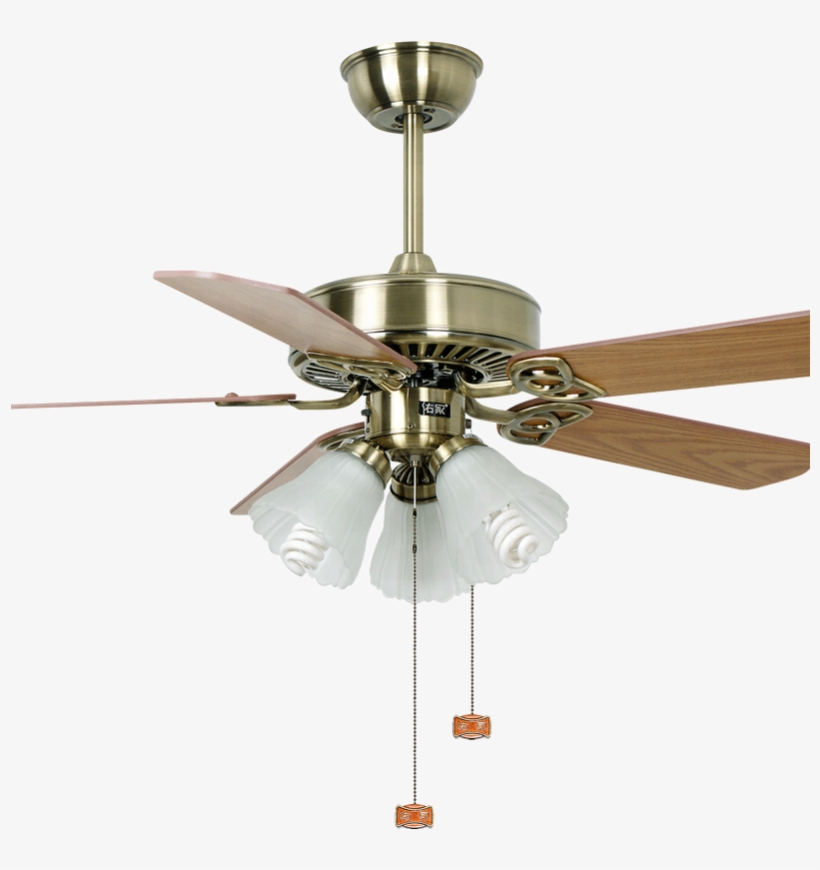 Iron Design Decoration Light Pull Chain Speed Control - Ceiling Fan, transparent png #7753231