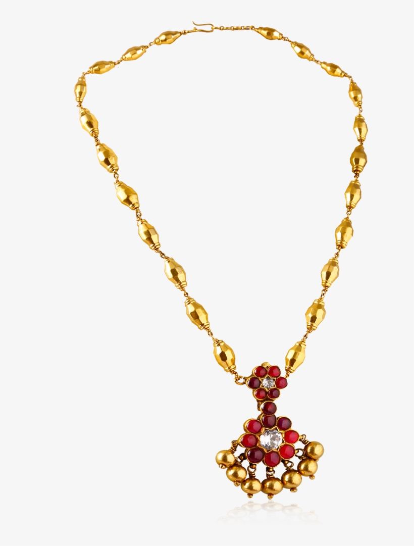 Ruby Diamond Flower Necklace - Necklace, transparent png #7754790