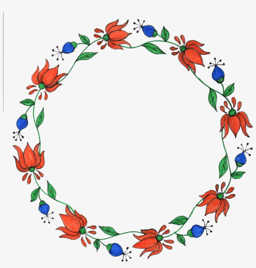 Png File Size - Floral Frame Drawing Circle, transparent png #7756464