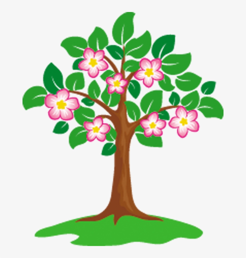 Фото, Автор Missis - Tree With Flowers Cartoon, transparent png #7757056