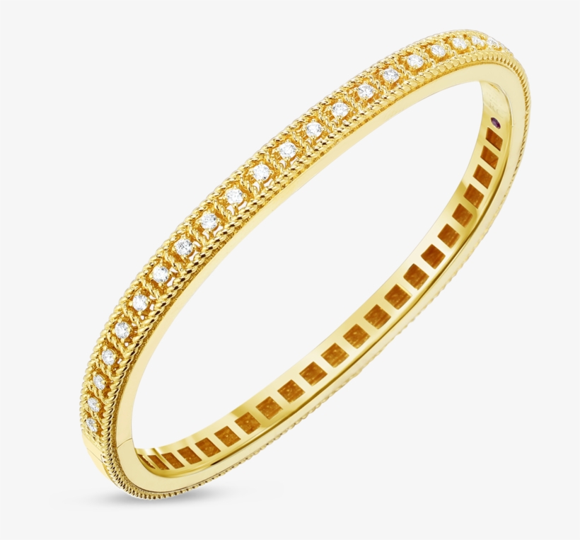 Roberto Coin Byzantine Barocco 18kt Gold Bangle With, transparent png #7757141