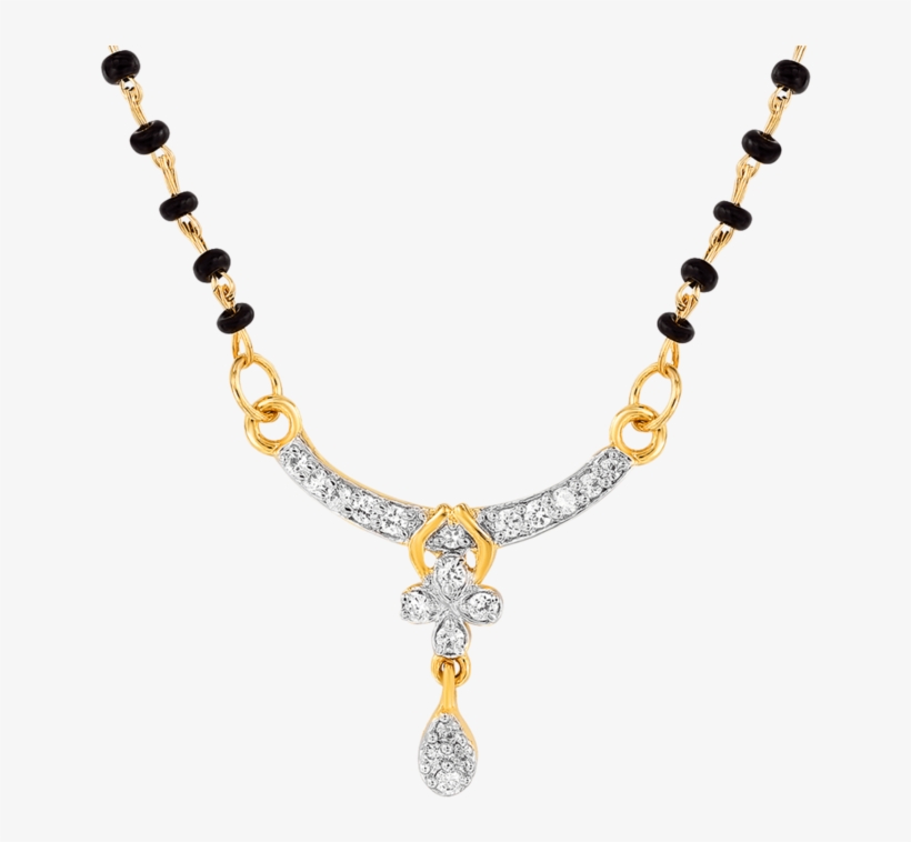 Mahi Cz Collection Gold Plated Cz Mangalsutra Earrings - Single Diamond Mangalsutra Designs With Price, transparent png #7757144
