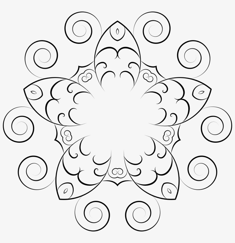 Png Photo - Line Art Design Flower Simple, transparent png #7757361