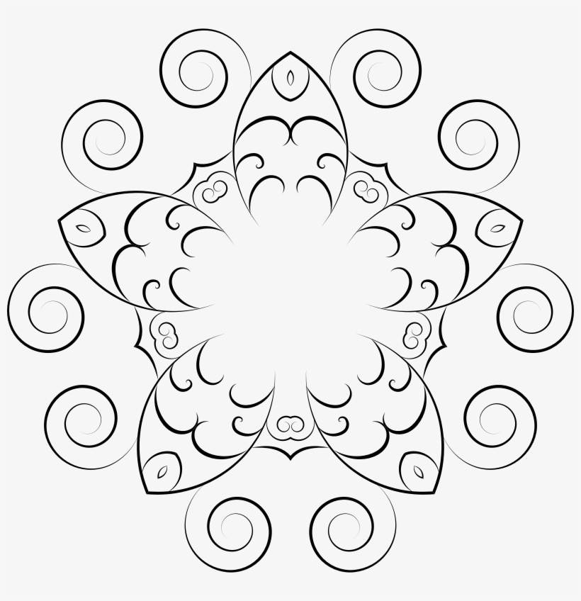 Png Photo - Line Art Design Flower Simple, transparent png #7757361