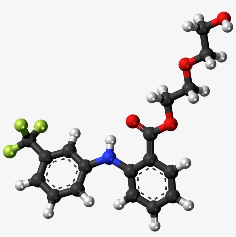 Etofenamate Molecule Ball - Structure And Iupac Name Of Salicylic Acid, transparent png #7757509