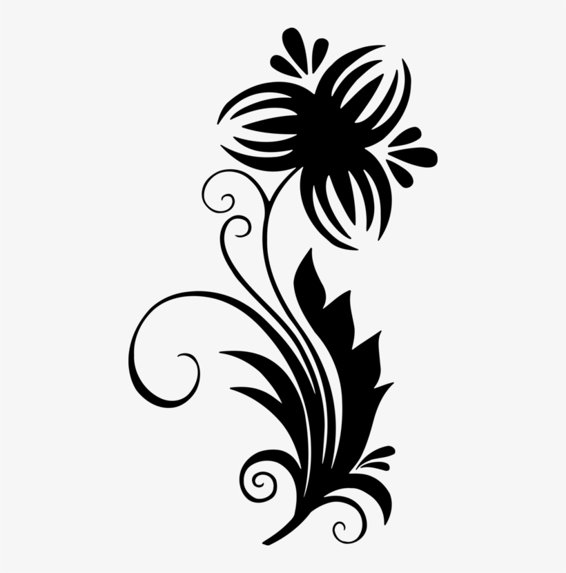 Floral Design Flower Drawing Leaf Line Art - Clipart Designs Flower, transparent png #7757517