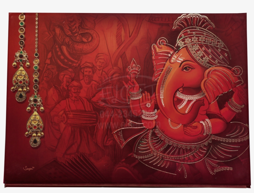 Home Hindu Wedding Cards Padding Card With Elaborate - Hindu Wedding Card Background, transparent png #7757520
