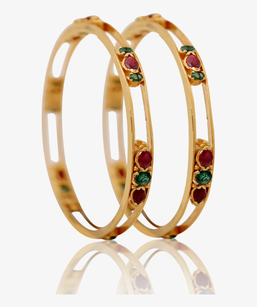 Ruby And Emerald Gold Bangles, transparent png #7757633