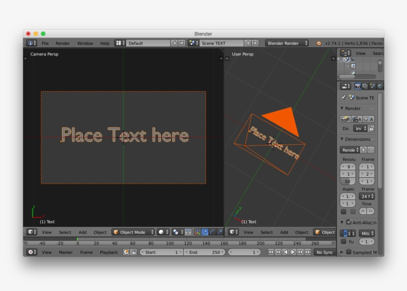 How To Make A Split Text Effect, But Retain Text - Blender Render Result Blank, transparent png #7758101