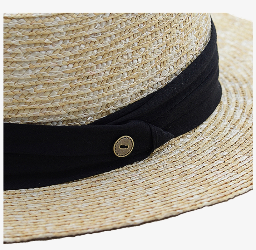 Button Ribbon Flat Crown Boater - Fedora, transparent png #7758620