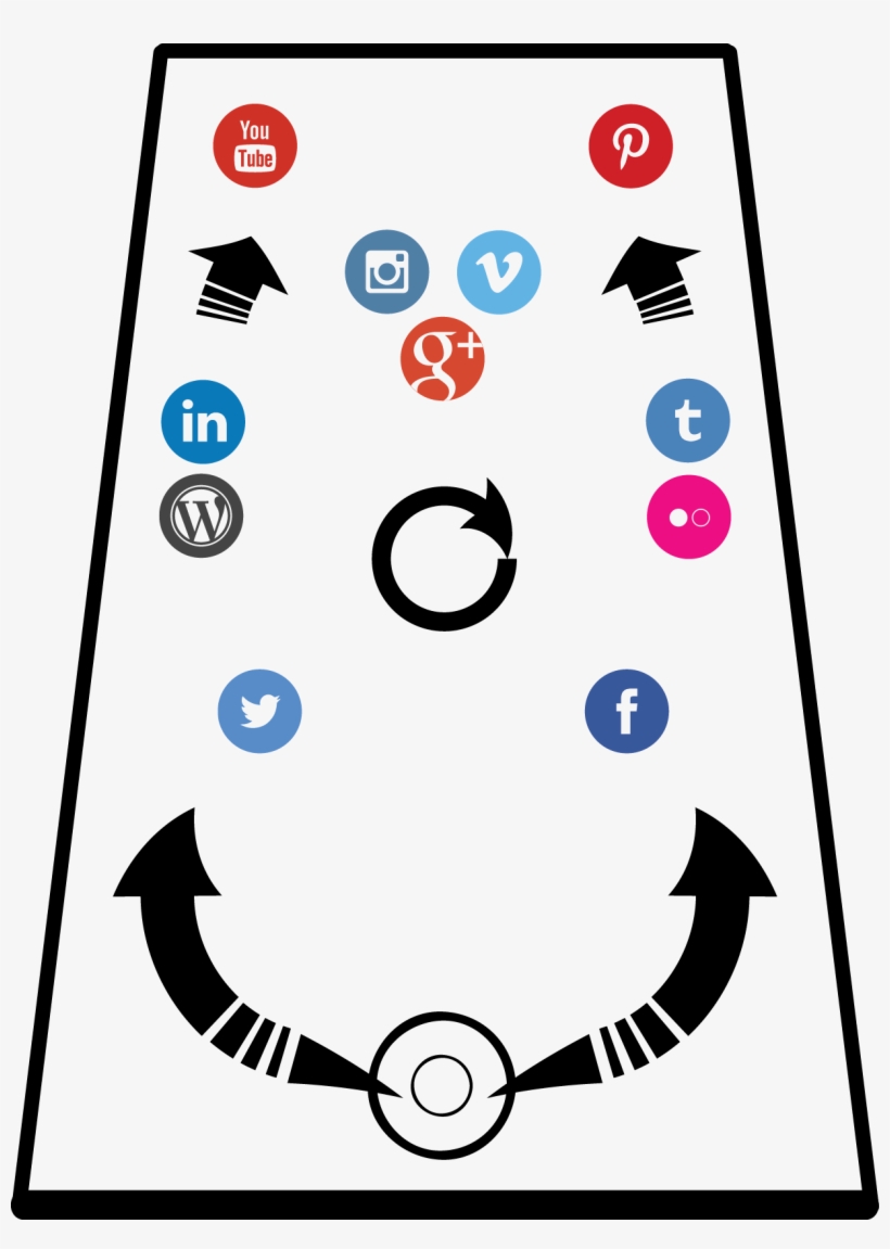 Social Media Pinball-02 - Black Circle, transparent png #7762297