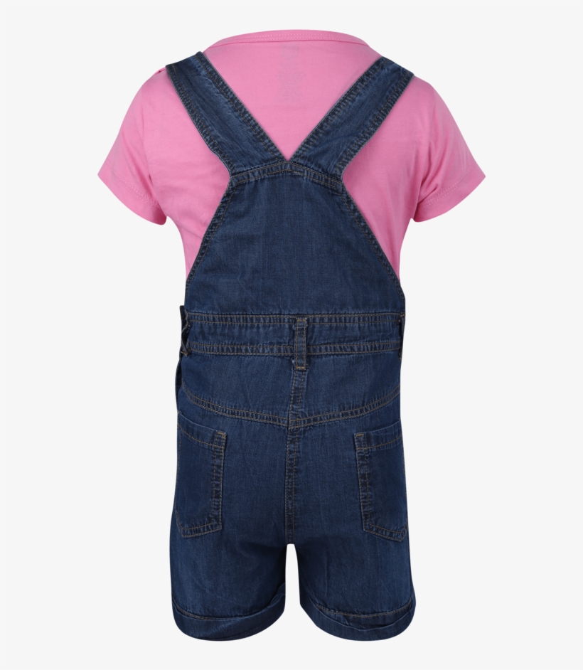 Girls Cotton Dungaree And Top Set - One-piece Garment, transparent png #7763646