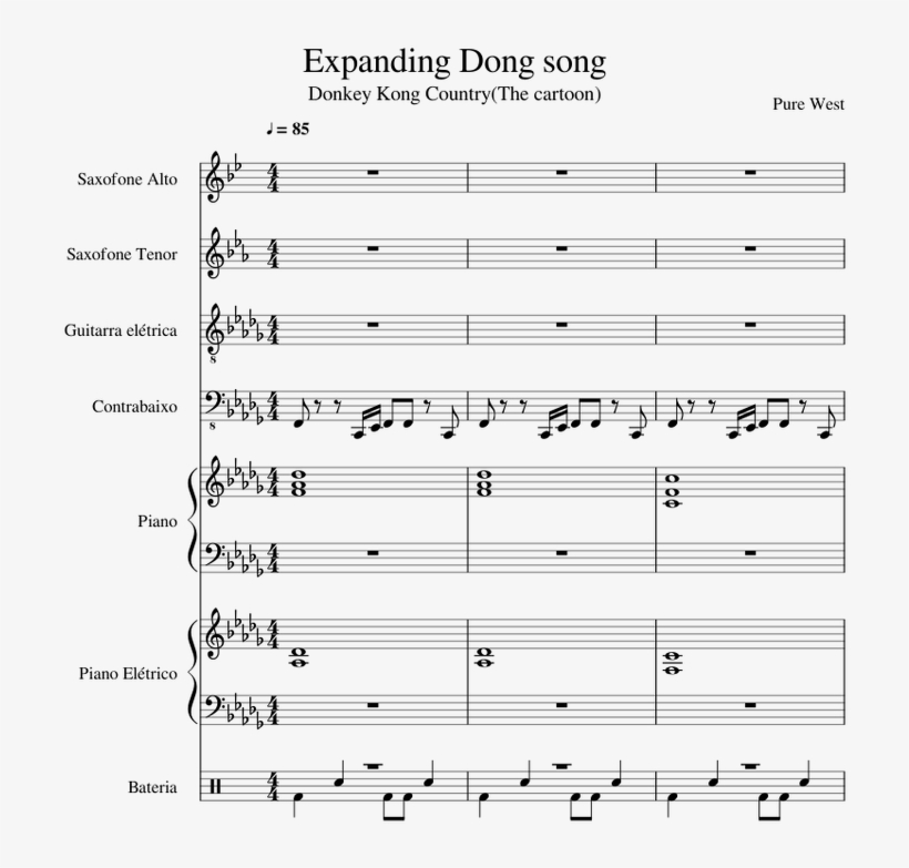 Expanding Dong Sheet Music For Piano, Alto Saxophone, - Sheet Music, transparent png #7765070