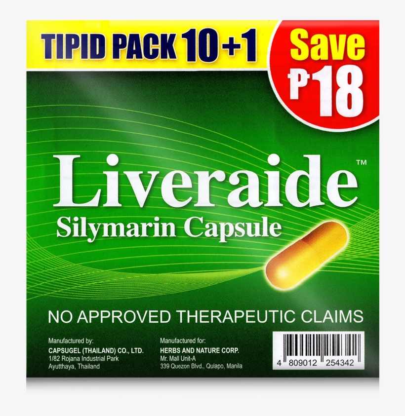 Liveraide Capsule - Liver Aid Silymarin Capsule Price, transparent png #7766935