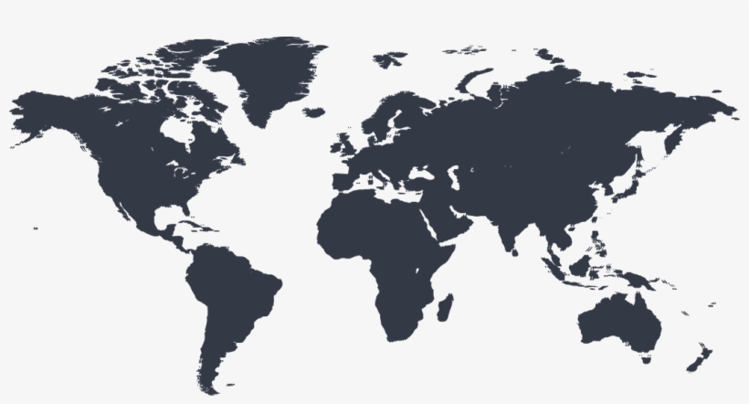 Worldwide Service Network - Travel Map Black And White, transparent png #7768045