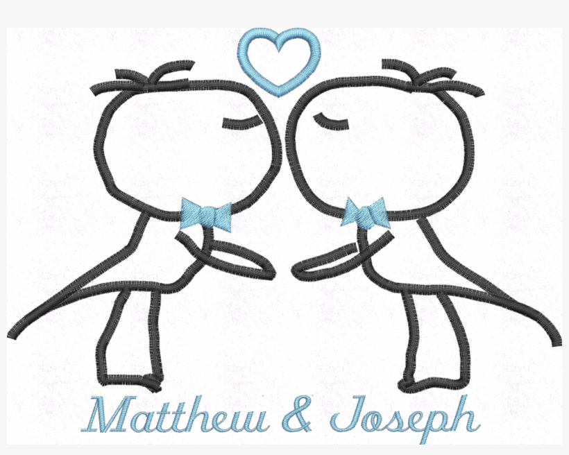 Cushion Cover Wedding Couple Straight/gay/lesbian Choose - Drawing, transparent png #7768540