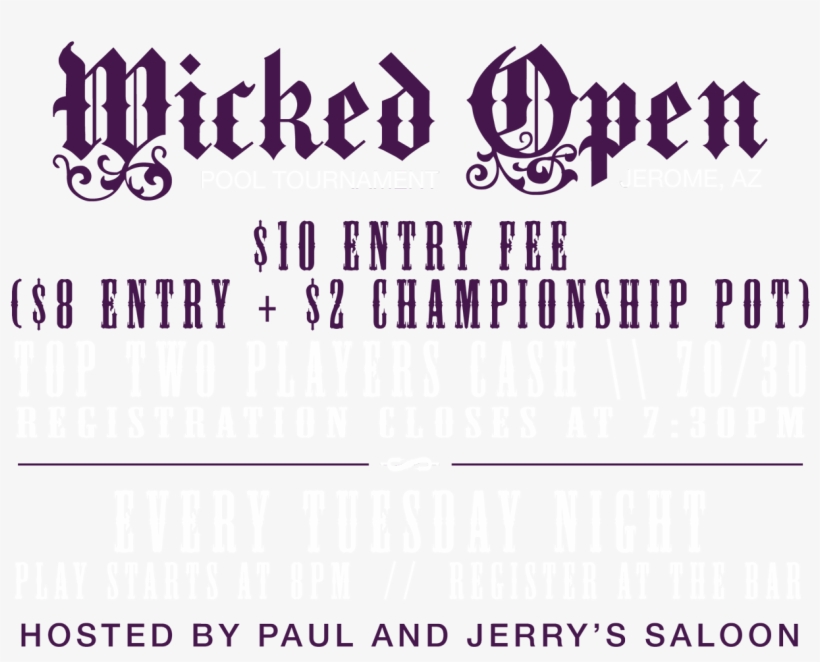 Jerome Wicked Open 8 Ball And 9 Ball Tournaments Pool - Lilac, transparent png #7768613