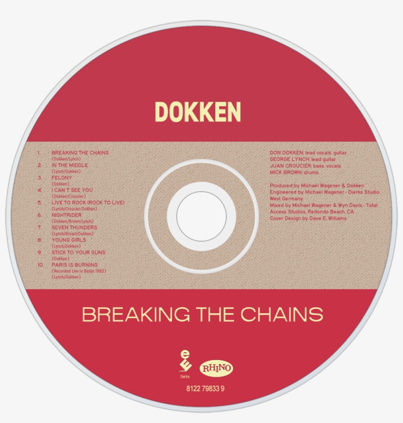 Dokken Breaking The Chains Cd Disc Image - Omroep Groesbeek, transparent png #7769636