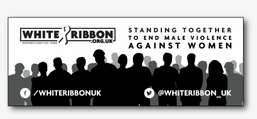 'standing Together' Banner White Ribbon Uk - Poster, transparent png #7770139