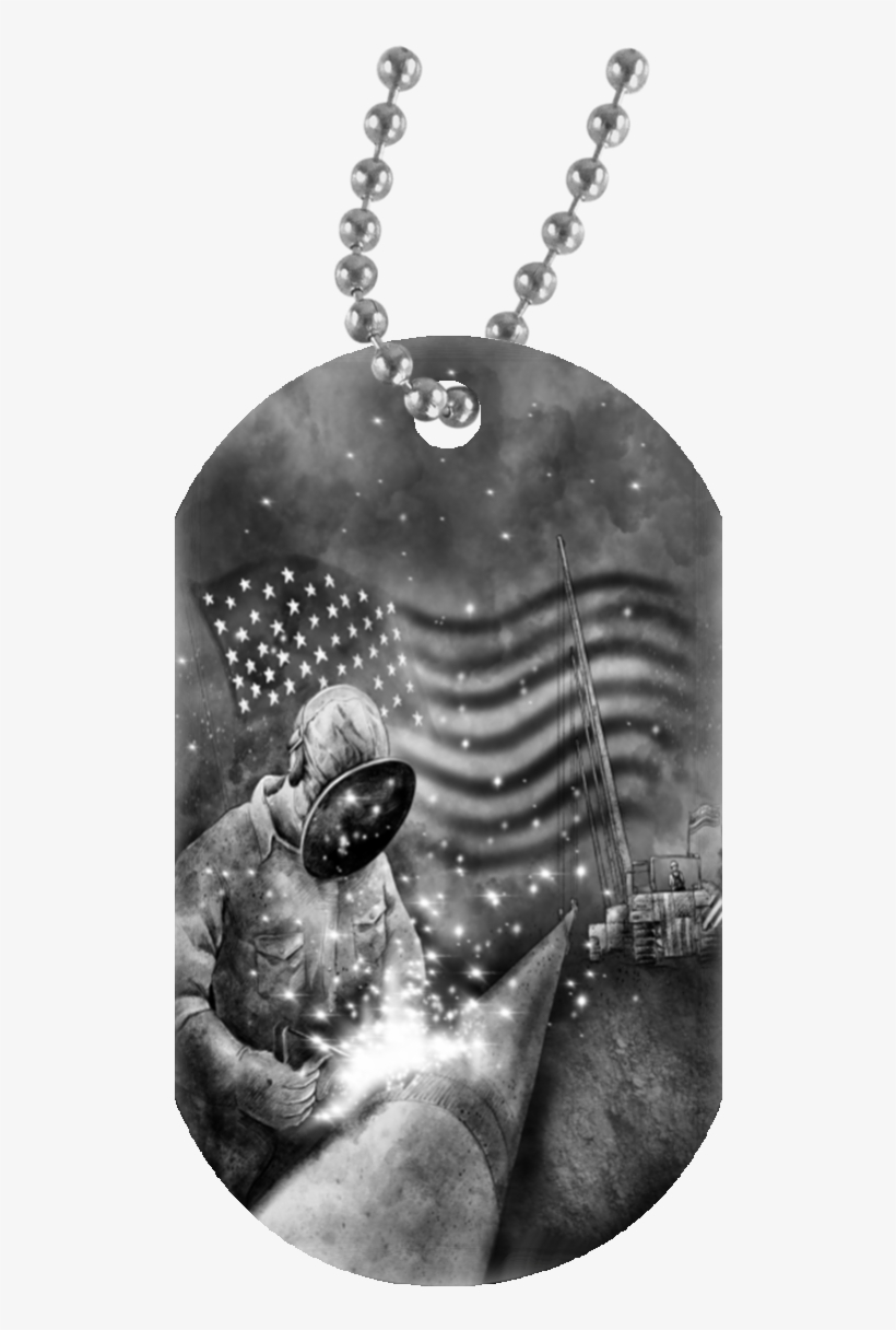 Custom Welder White Dog Tag Necklace - If I Could Give You One Thing, transparent png #7770230